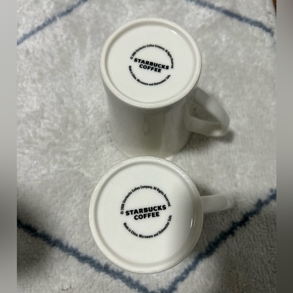 Set of 2 Starbucks Coffee Company White Mugs ☕ | Classic Logo / 2006 / Yellow - Picture 4 of 8